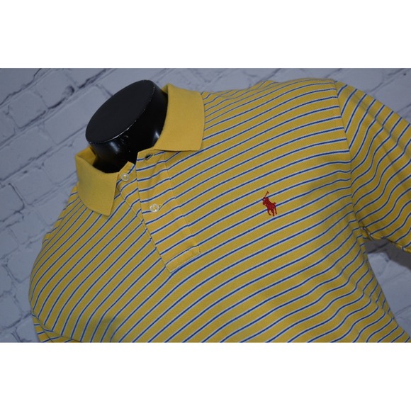 Polo Ralph Lauren Other - Polo Ralph Lauren Polo Shirt Mens XL Yellow Blue Striped Short Sleeve Pony Logo